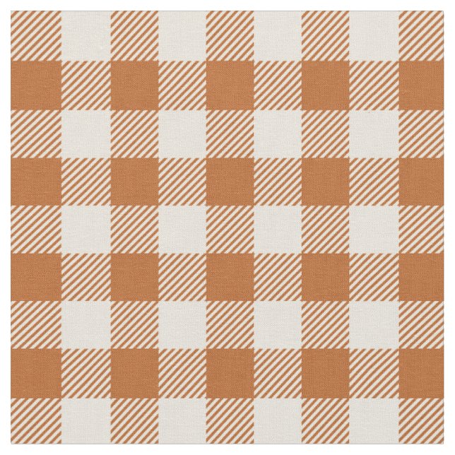 Höstbränd orange gingham-mönster höst-rutigt tyg (Närbild)