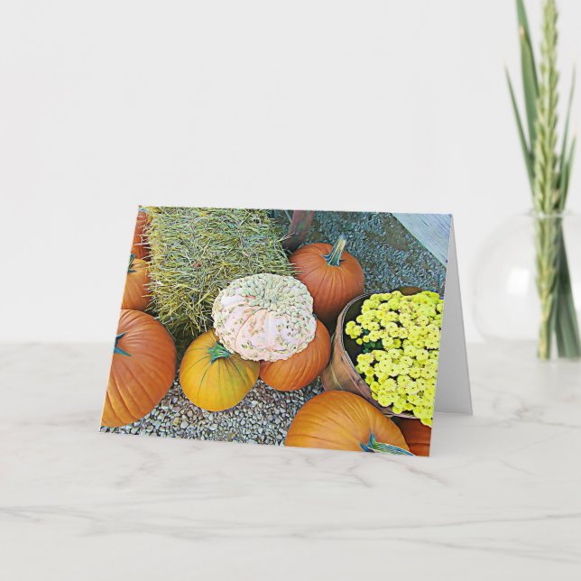 Höstbrickor för Visningen Pumpkin Kort (Framsida)