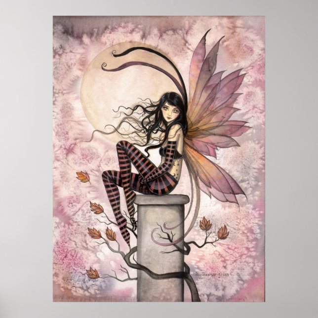 Höstbrisar Faller Sagolik Fantasykonst Poster (Framsidan)