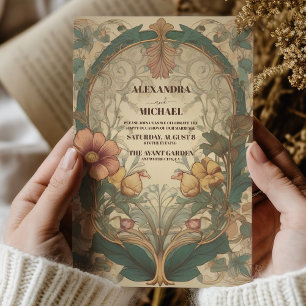 Höstbröllop Art Nouveau Inbjudningar