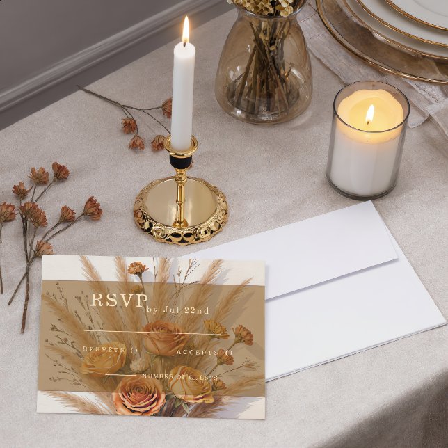 Höstbröllopets värme - RSVP-kort OSA Kort (Skapare uppladdad)
