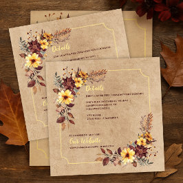 Höstbröllopsbröllop för Blommigtar och inkvarterin Tilläggskort