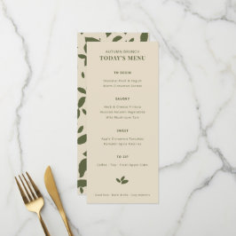 Höstbrunch | Fallande blad Olivgrön Meny
