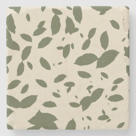 Höstbrunch | Fallande löv Olivgrön Stenunderlägg