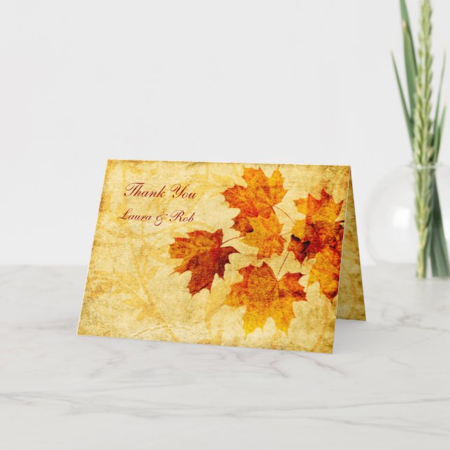 höstbrunt bröllop Tack (Framsida)