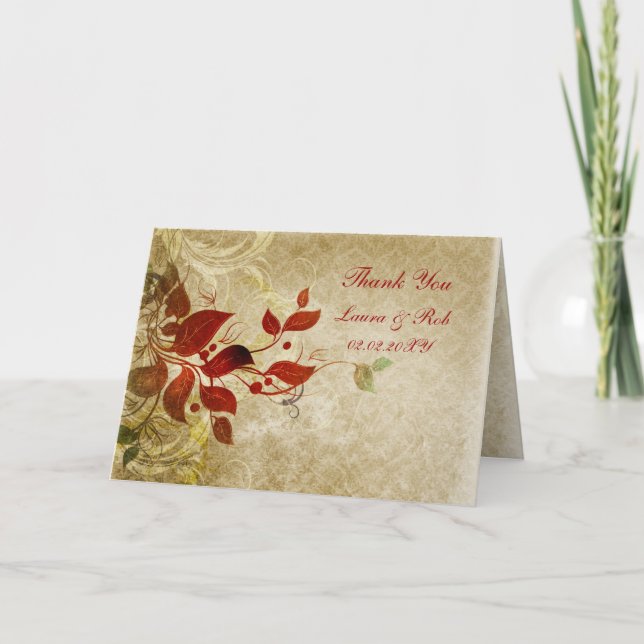 höstbrunt bröllop Tack (Framsida)