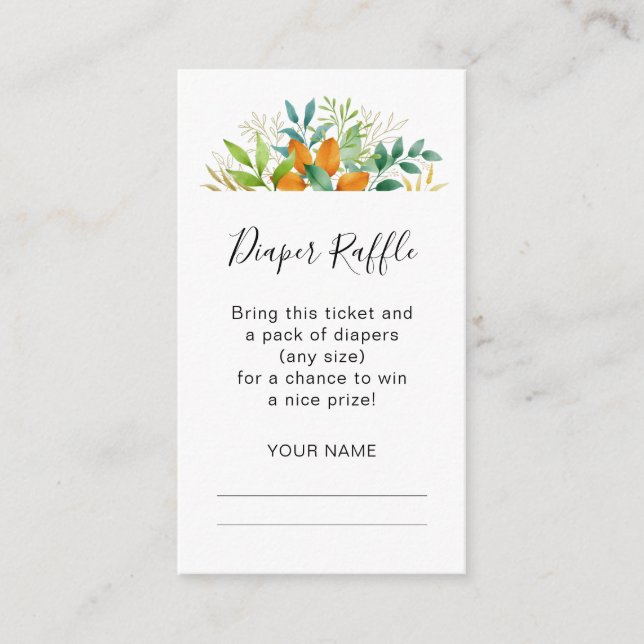 Höstbukett Baby Shower Blöja Lotteri Tilläggskort (Framsida)