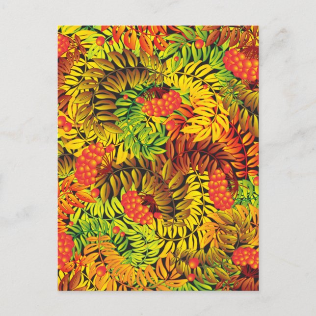 höstburkbär löv vykort (Framsida)