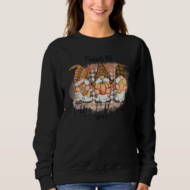 Höstcitat Drivet Av Kaffe Och Pumpa Krydda Höst T Shirt (Framsida)
