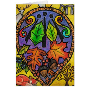 Höstdagjämning/Mabon/Alban Elfed Hälsningskort