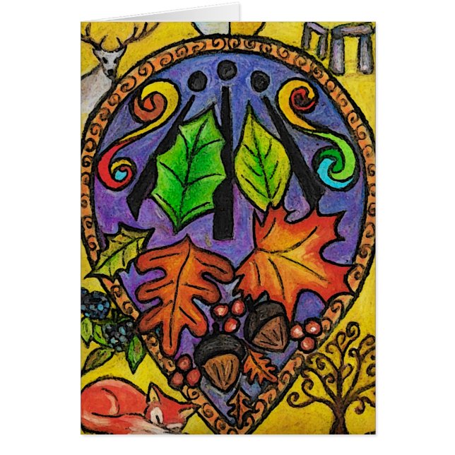 Höstdagjämning/Mabon/Alban Elfed Hälsningskort (Framsidan)