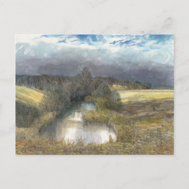 höstdamål vykort (Framsida)