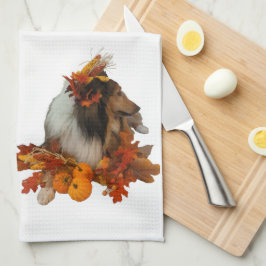 Höstdekor Sheltie Kökshandduk
