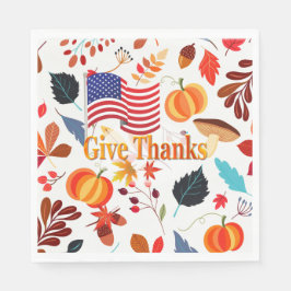 Höstdekoration med Thanksgiving-firande Pappersservett