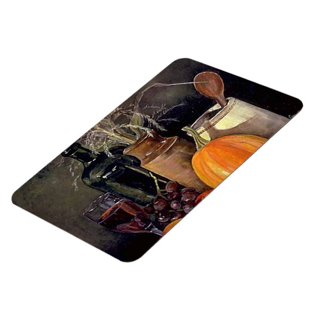 HöstDekorationer på Bord, Pumpkin, Fruit, Drink Magnet (Vänstra Sidan)