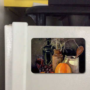 HöstDekorationer på Bord, Pumpkin, Fruit, Drink Magnet