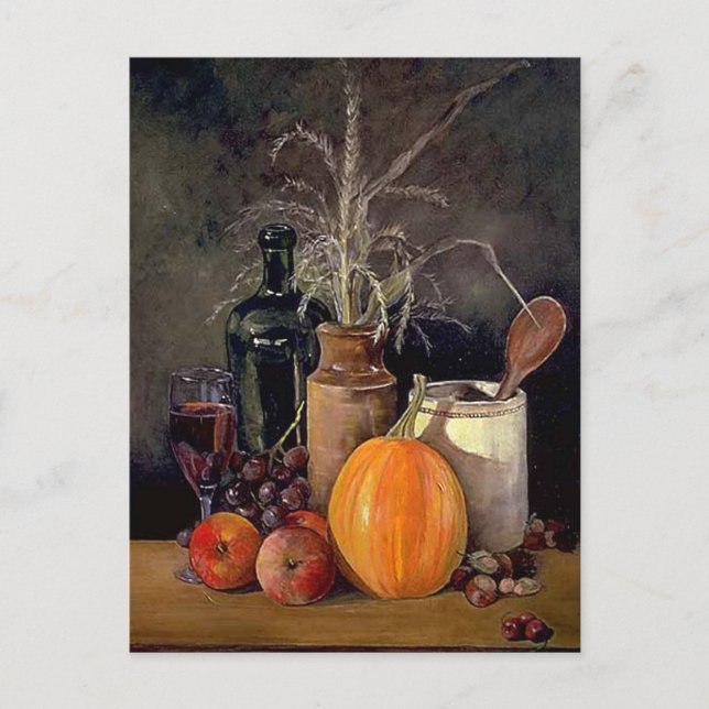 HöstDekorationer på Bord Vykort (Framsida)