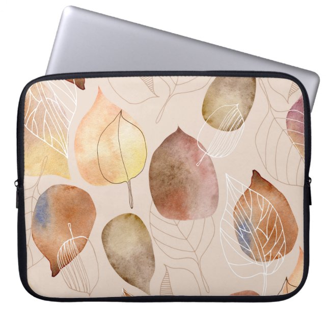 Höstdesign för bildvattenfärg i Löv Laptop Fodral (Framsidan)