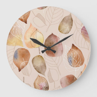 Höstdesign för bildvattenfärg i Löv Stor Klocka