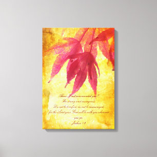 Höstdesign, Joshua 1:9, väggaffisch Canvastryck