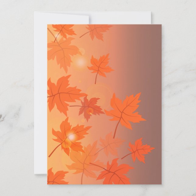 Höstdesign med lönnlöv och bokeh-effekt  inbjudningar (Framsida)