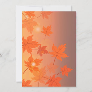 Höstdesign med lönnlöv och bokeh-effekt inbjudningar