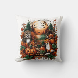 Höstdjur och pumpor kudde