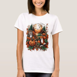 Höstdjur och pumpor t shirt
