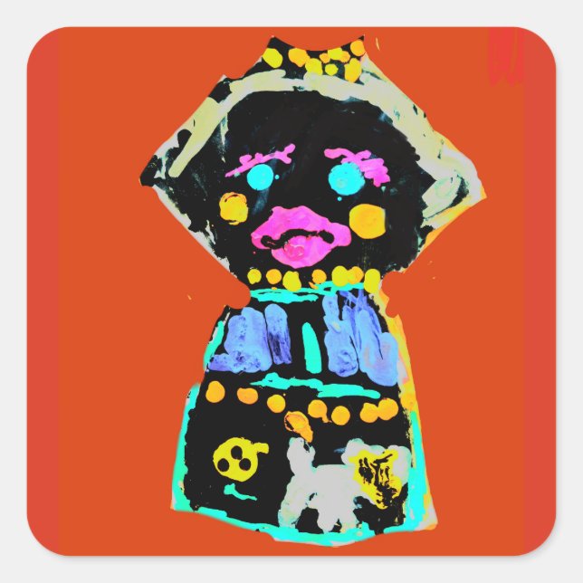 Höstdocka Fyrkantigt Klistermärke (Framsida)