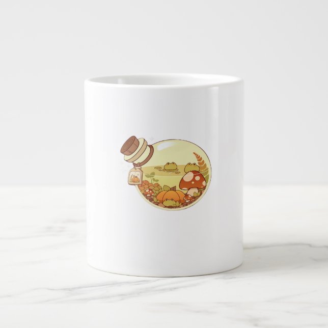 Höstdryck Med Grodor Klassisk Jumbo Mugg (Framsidan)