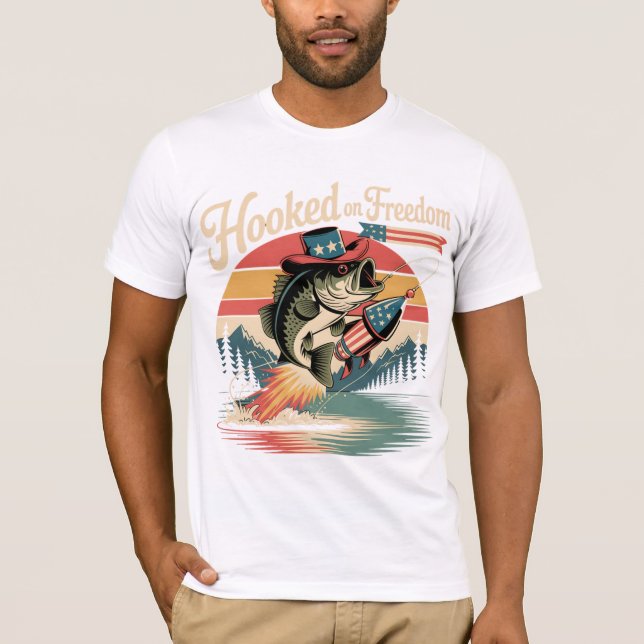 Hosted on Freedom Shirt - Patriotic Fishing T (Framsida)