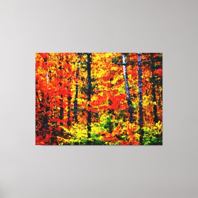 Hösteftermiddag - Färggrafik, arbetsyta Canvastryck (Framsida)