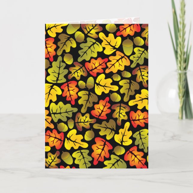 höstekar löv kort (Framsida)