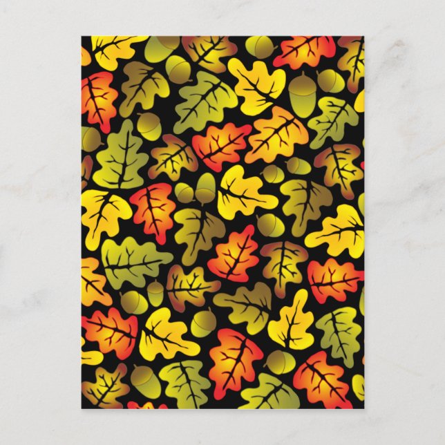 höstekar löv vykort (Framsida)