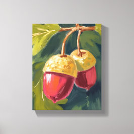 Höstekoll | Akvarell Höst Röd Grön Canvastryck