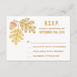 Höstekoll och ekblad bröllop RSVP OSA Kort