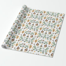 Höstekollöns blomstergrönska presentpapper