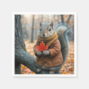 Höstekorre: Håll en röd maple Löv Pappersservett