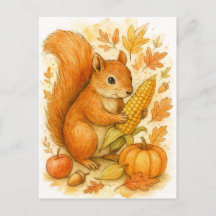 Höstekorre med majs tackkort för Thanksgiving