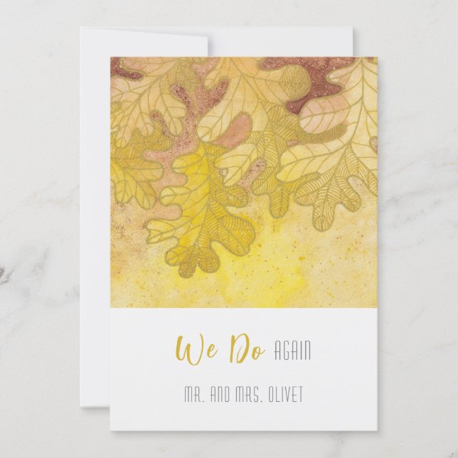 Höstekslöv Förnyelse av Löfte 10 år Inbjudningar (Framsida)