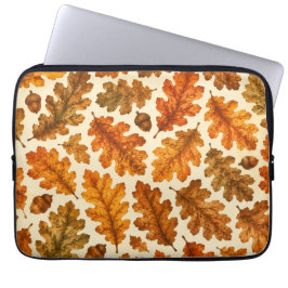Hösteksmönster med ekblad | Mysig naturestetik Laptop Fodral