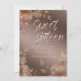 Hösteleganten modern ro sweet sixteen inbjudningar