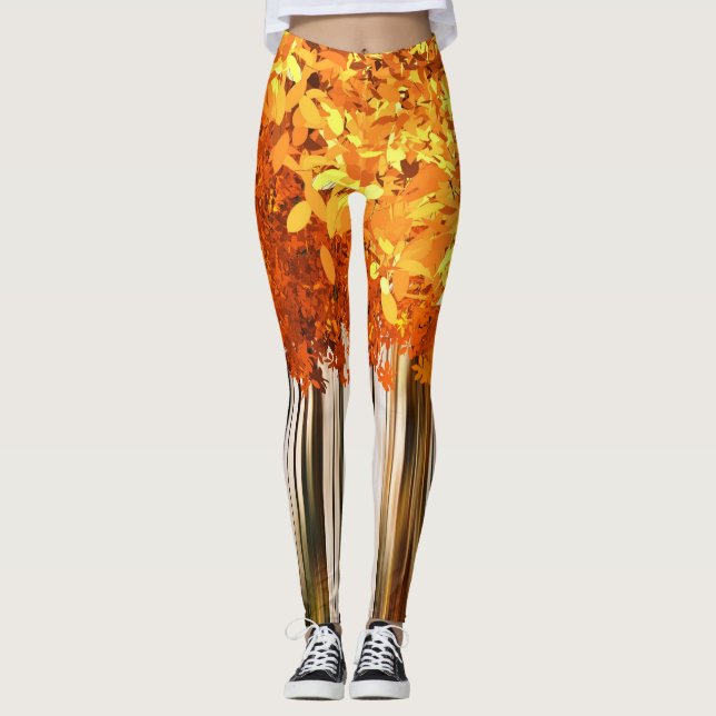 Hösten abstrakt leggings (Framsida)