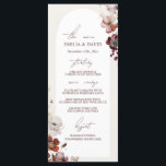 Hösten Anemone Arch Bröllop Menu Meny<br><div class="desc">Hösten anemonformade blommigtar på översta högerna och grund lämnat om båge.</div>