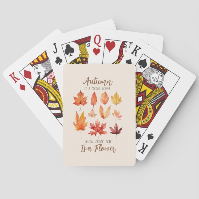 Hösten är andra Vår - Höst löv Casinokort (Baksidan)