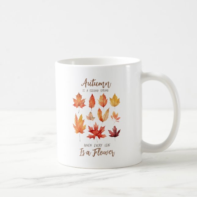 Hösten är andra Vår - Höst löv Kaffemugg (Höger)