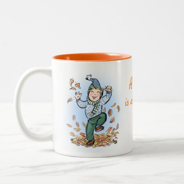 Hösten är fantastisk! Kids Mug Två-Tonad Mugg (Vänster)
