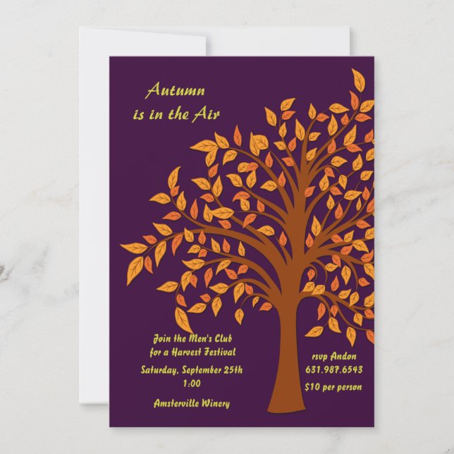 Hösten är i luftinbjudan inbjudningar (Framsida)