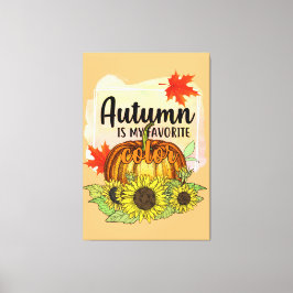 Hösten är min favorit Färg - Löv Pumpkin Canvastryck