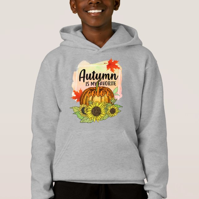 Hösten är min favorit Färg - Löv Pumpkin T Shirt (Framsida)